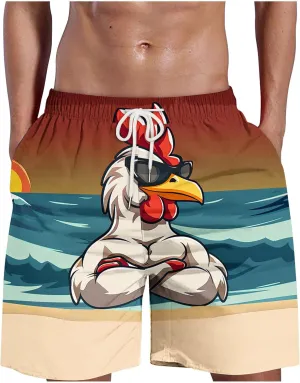 Shorts Men Funny Printed Novelty Shorts Lounge Sports Athletic Drawstring Short Pants Soft Smooth Track Shorts