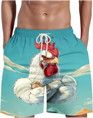 Shorts Men Funny Printed Novelty Shorts Lounge Sports Athletic Drawstring Short Pants Soft Smooth Track Shorts