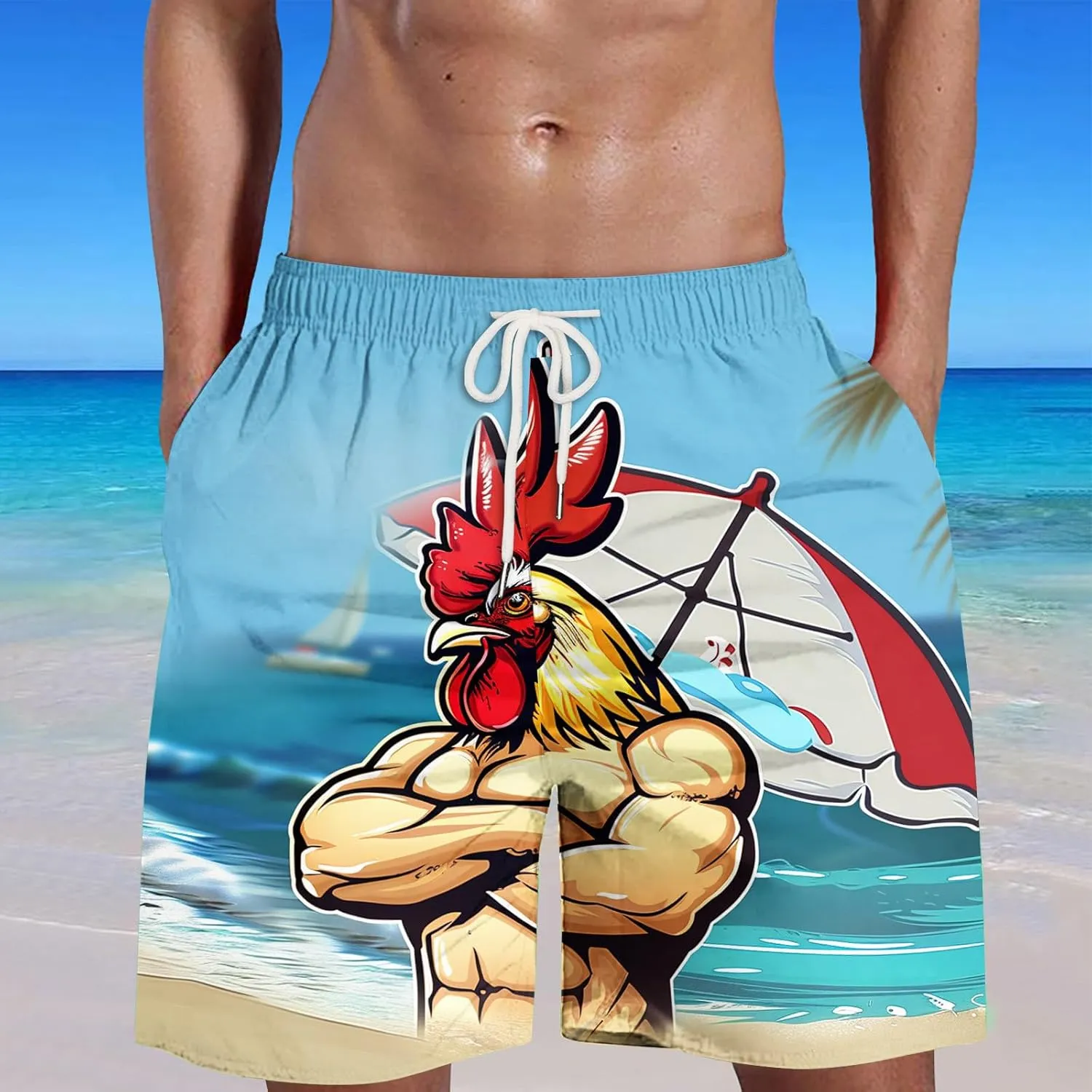 Shorts Men Funny Printed Novelty Shorts Lounge Sports Athletic Drawstring Short Pants Soft Smooth Track Shorts