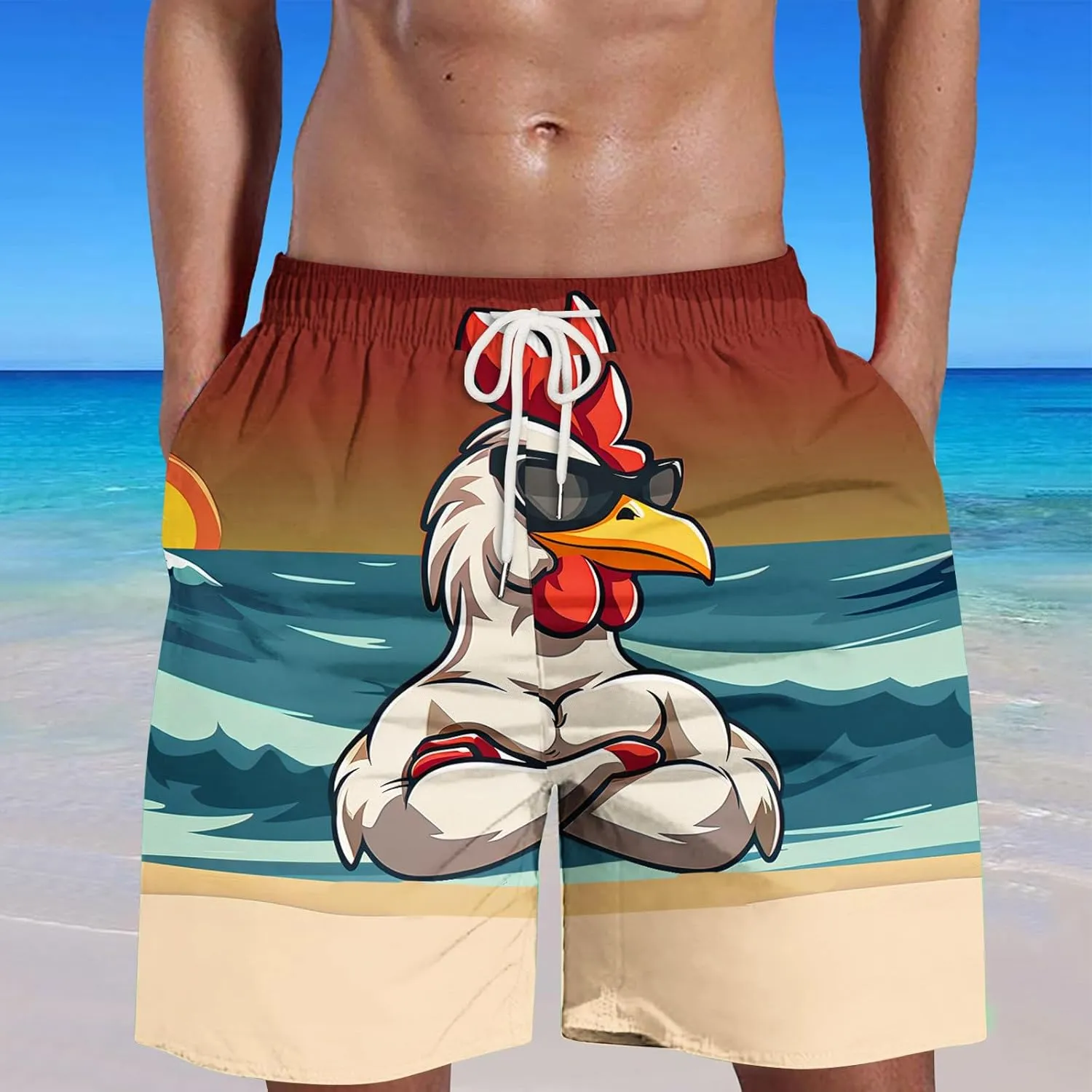 Shorts Men Funny Printed Novelty Shorts Lounge Sports Athletic Drawstring Short Pants Soft Smooth Track Shorts