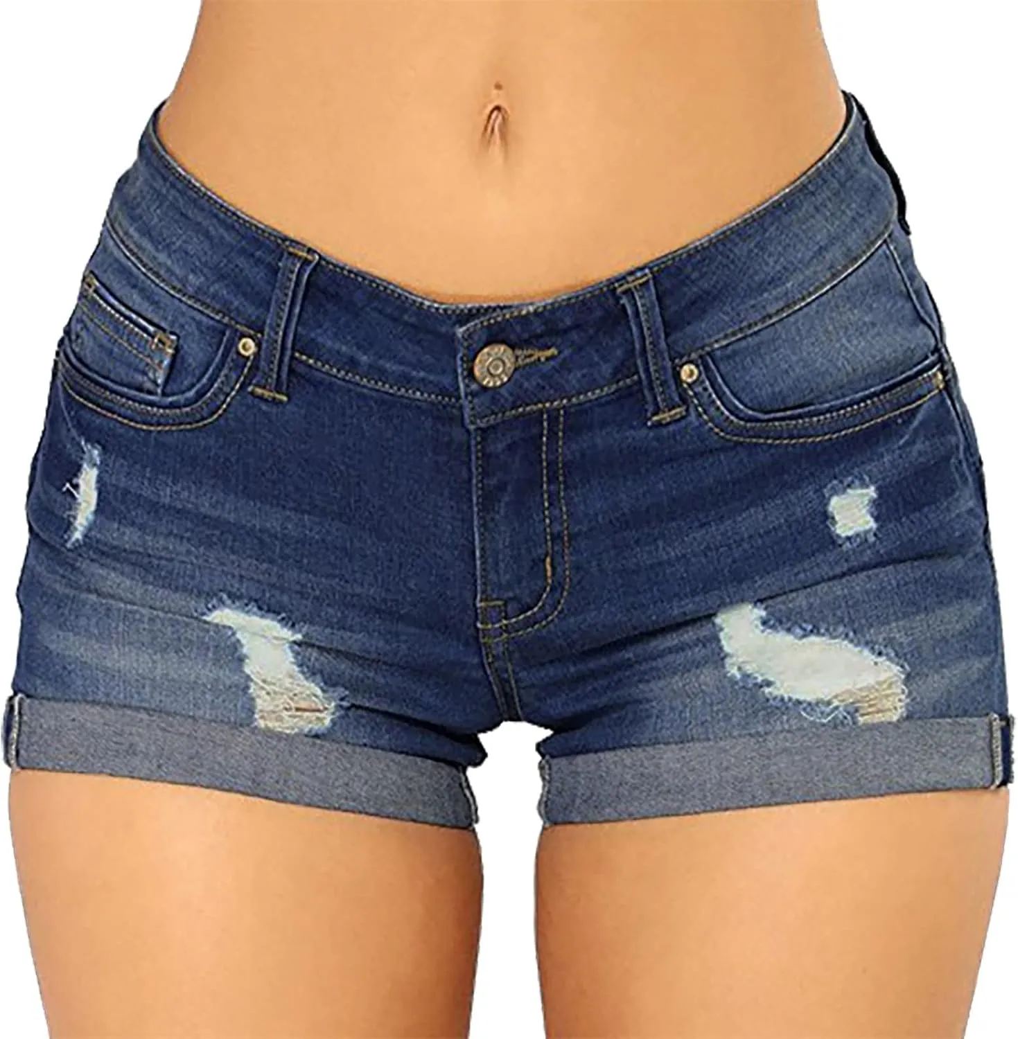 Shorts Women Women's Ripped High Waisted Denim Shorts Stretchy Jean Shorts