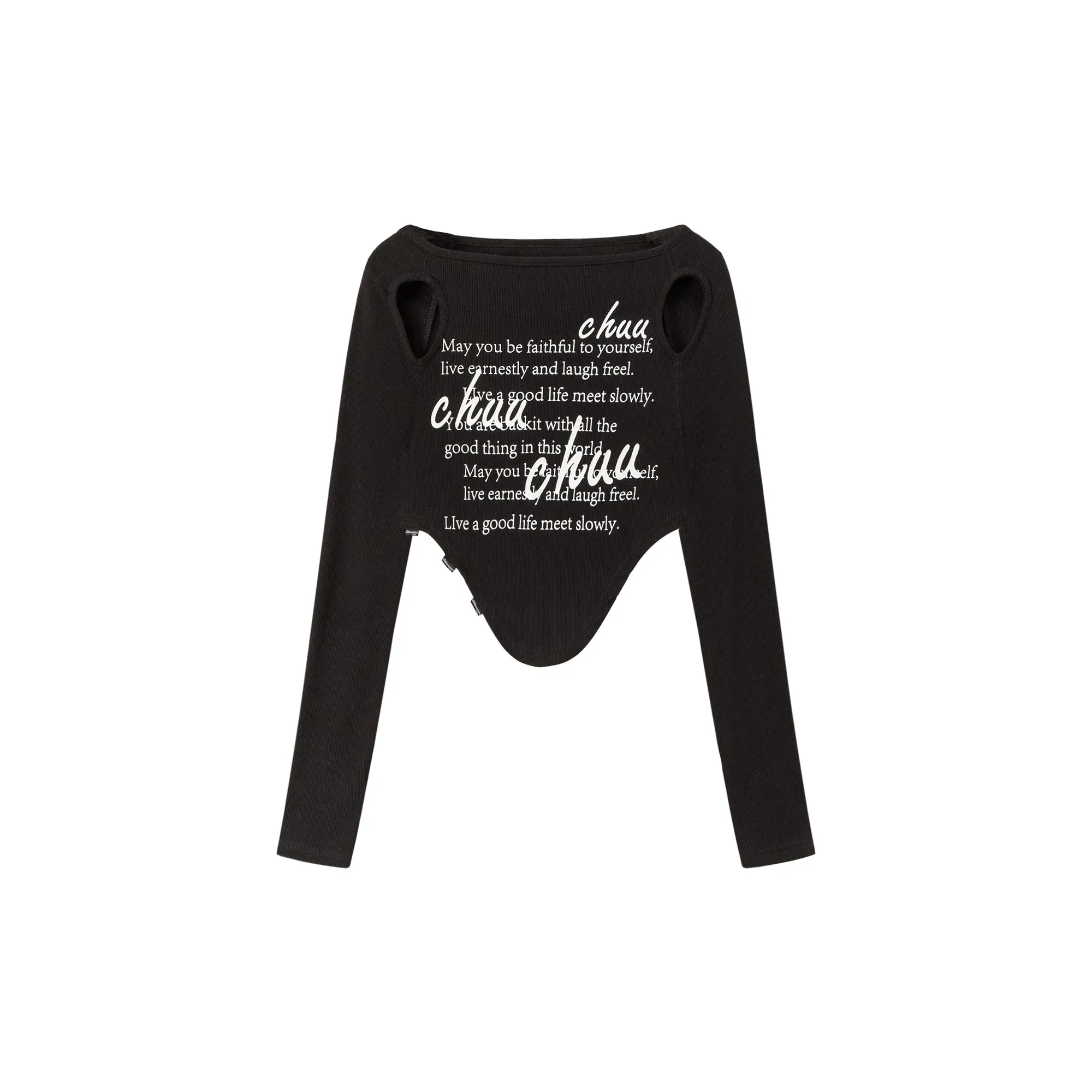 Shoulder Cut Outs Cropped T-Shirt