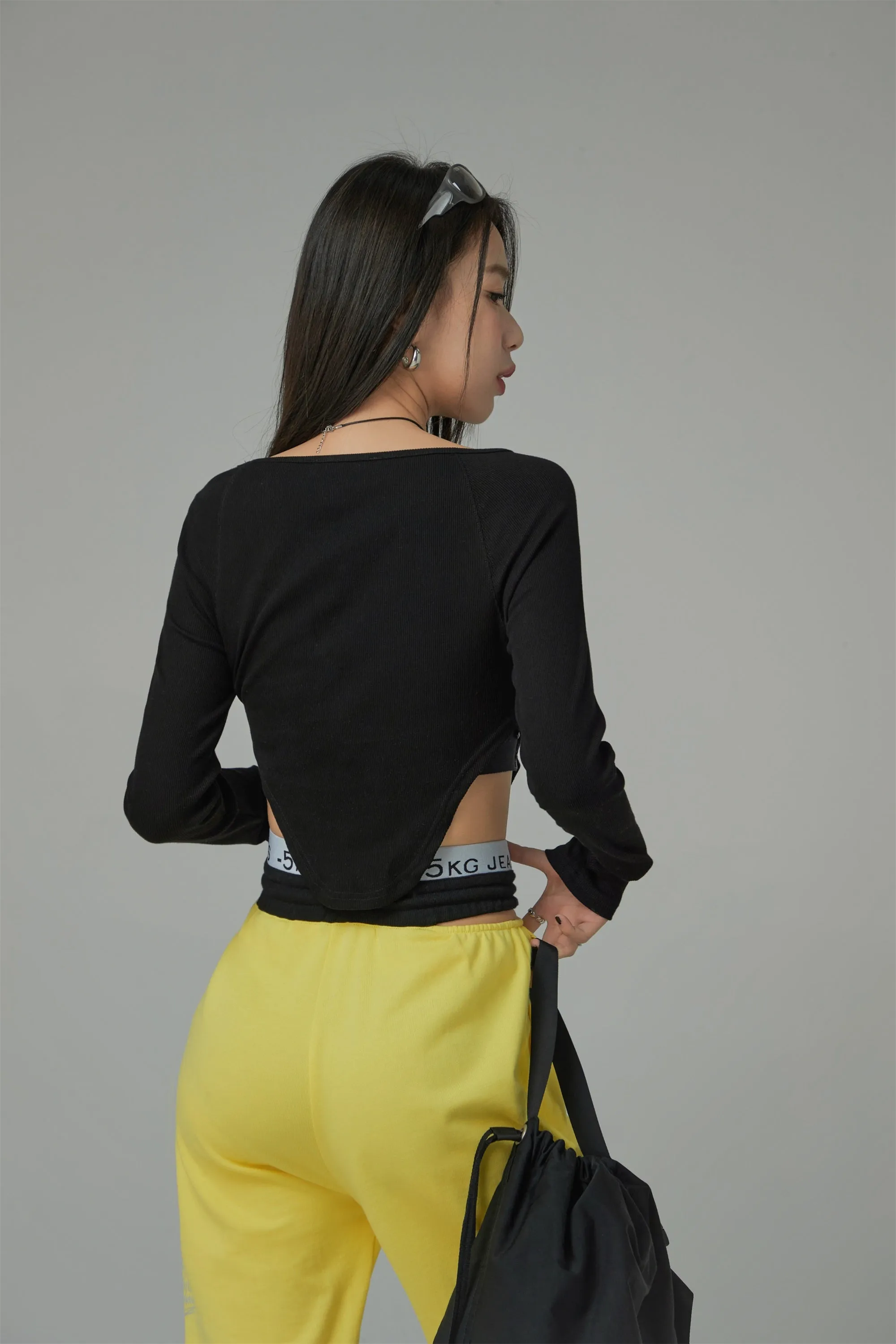 Shoulder Cut Outs Cropped T-Shirt