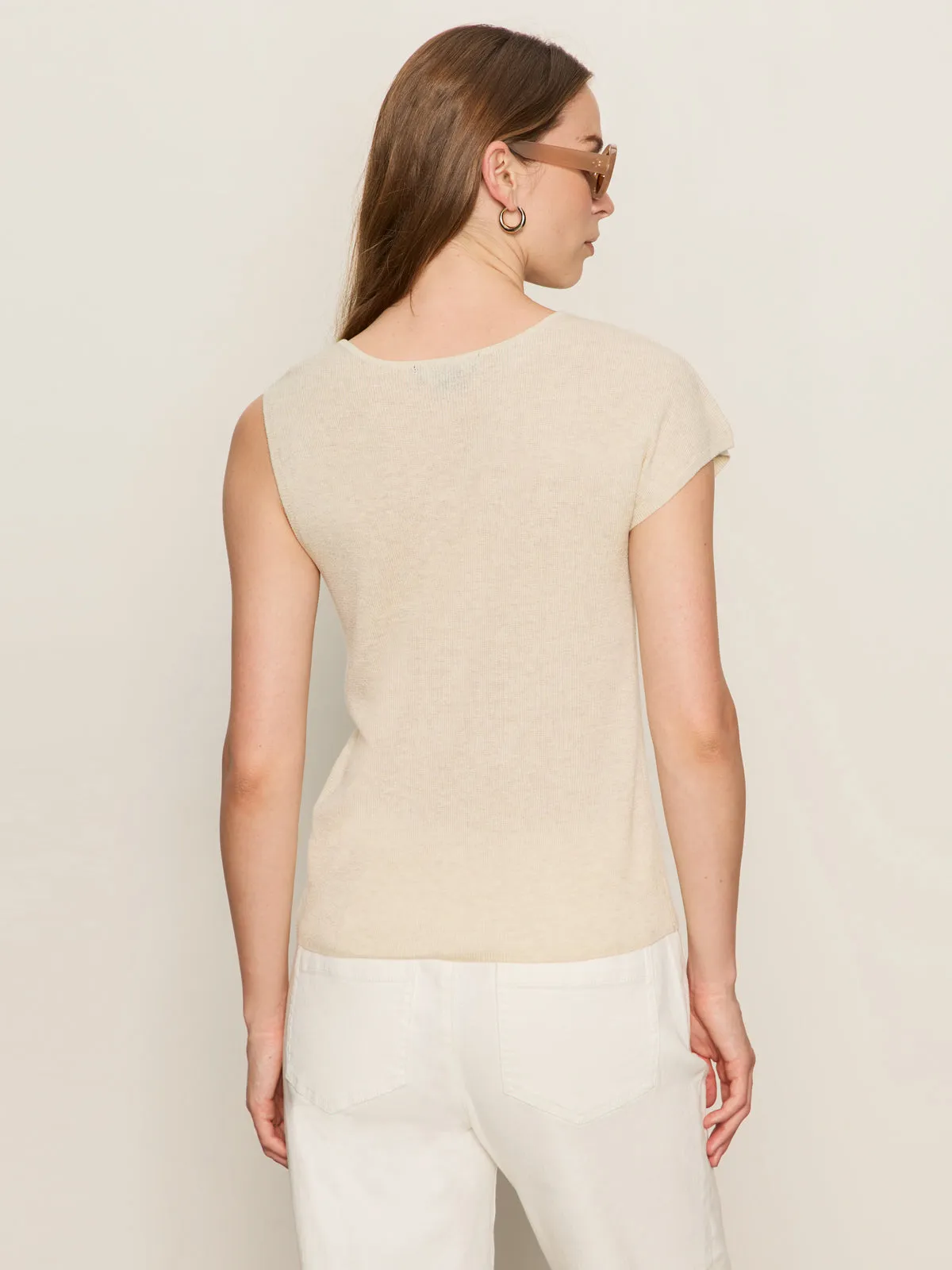 Shoulder Twist Top Heather Pearl Biodegradable Options Gym clothing