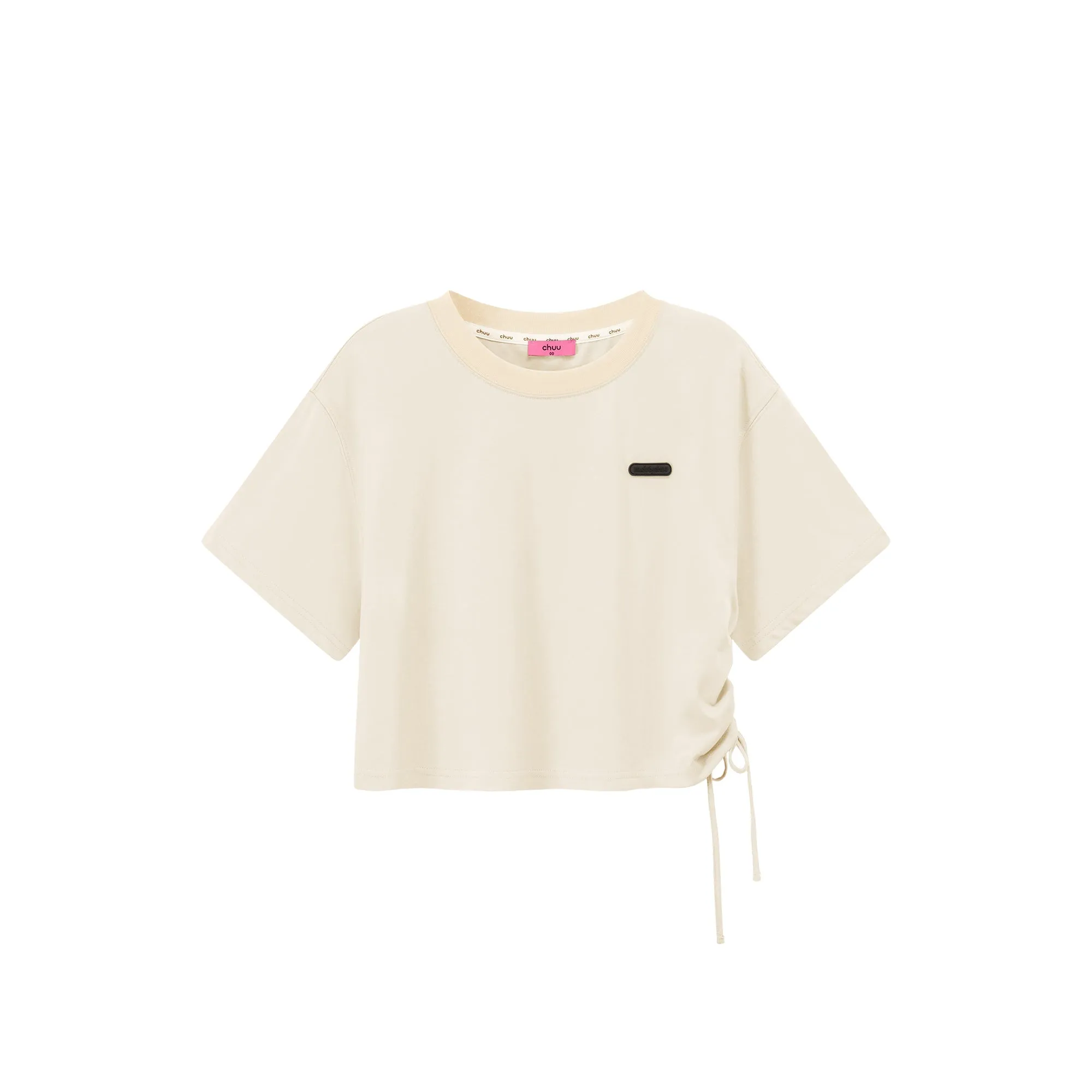 Side String Chuu Printed Design Cropped T-Shirt