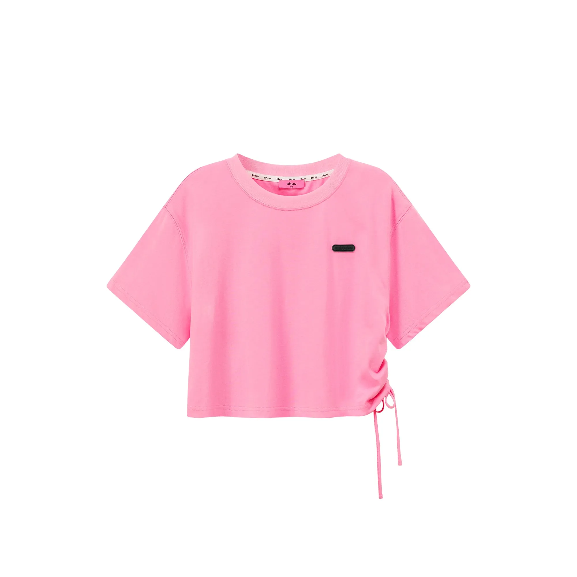 Side String Chuu Printed Design Cropped T-Shirt