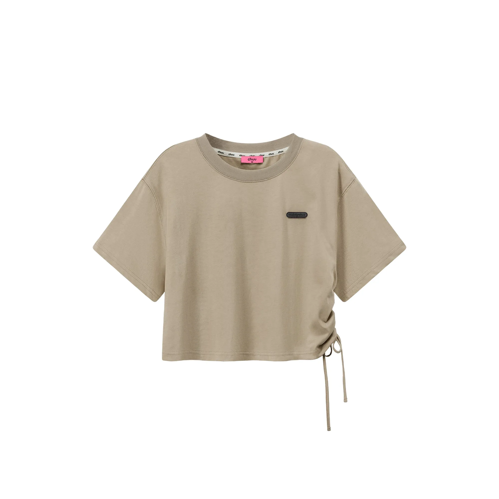 Side String Chuu Printed Design Cropped T-Shirt