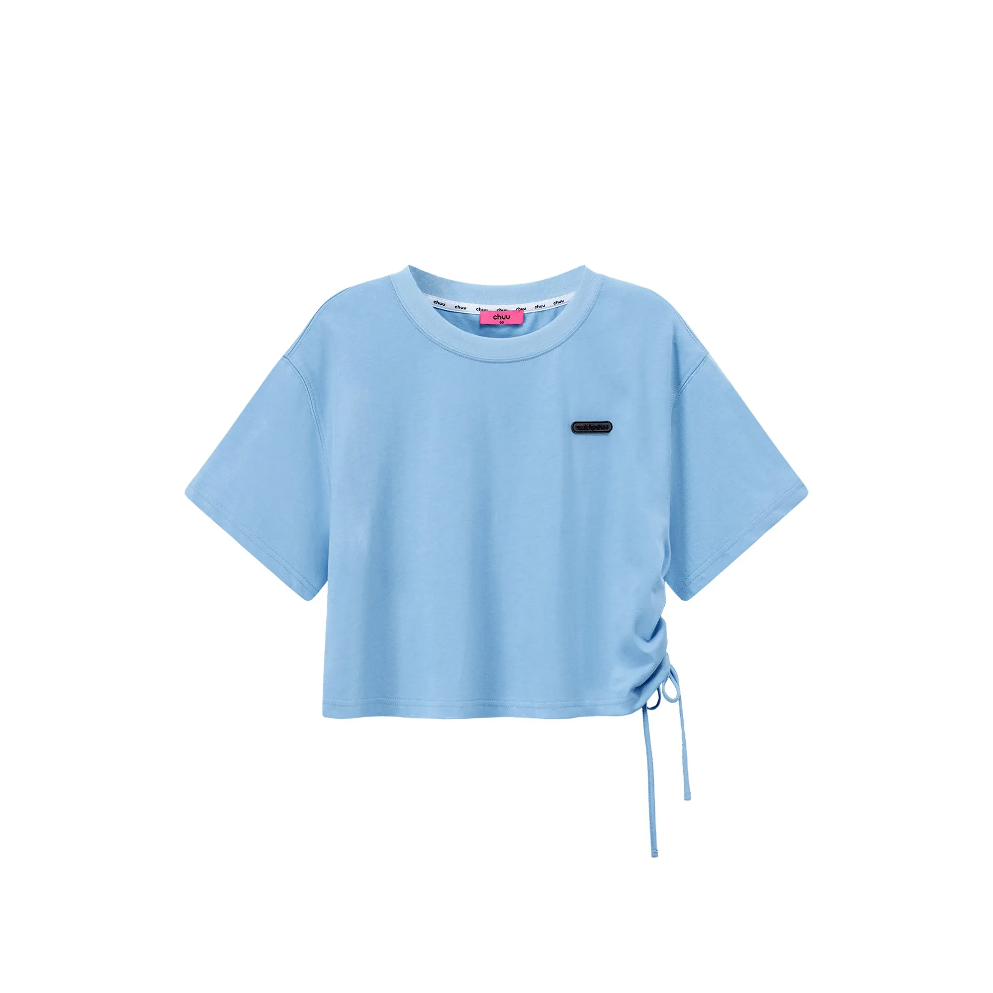 Side String Chuu Printed Design Cropped T-Shirt