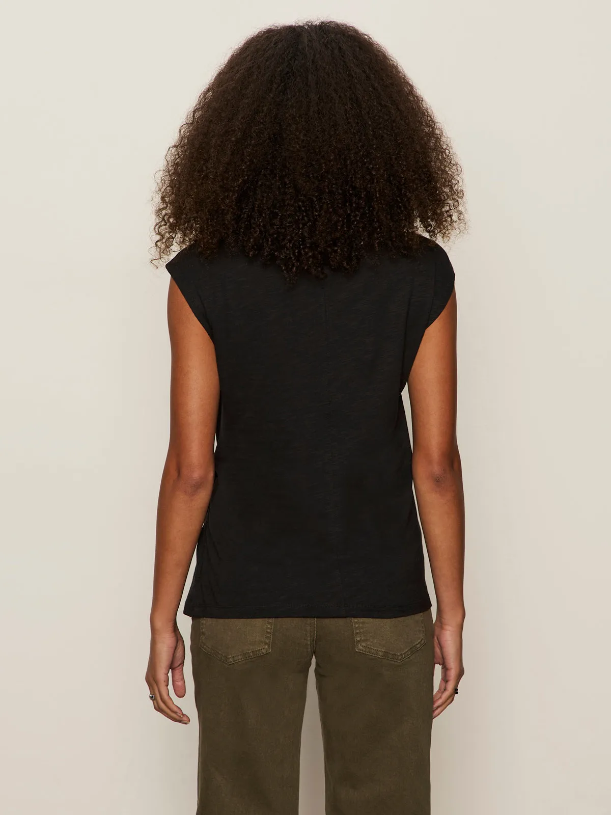 family gathering Side Tie Muscle Tee Black