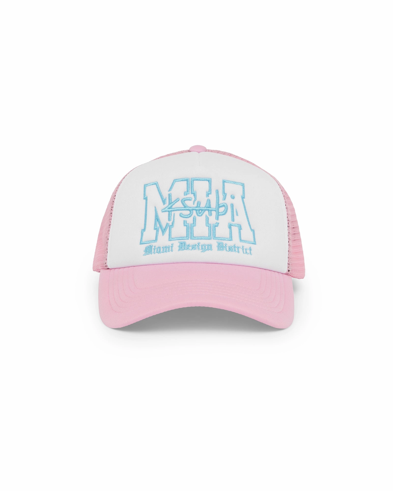 AntiPilling Finish MultiLayer Stitching MIAMI AND THE STREETS TRUCKER CAP PINK