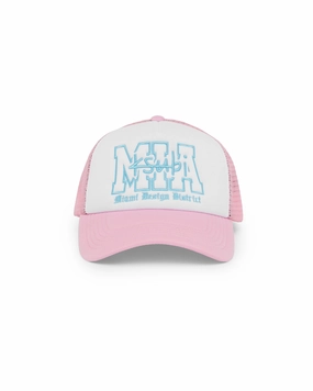 AntiPilling Finish MultiLayer Stitching MIAMI AND THE STREETS TRUCKER CAP PINK