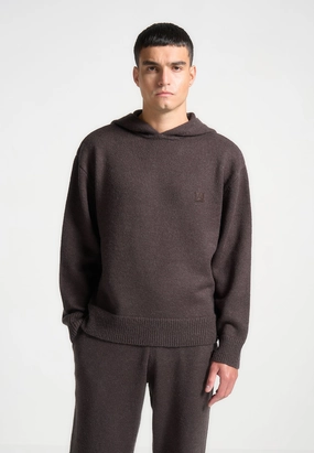 Bamboo Fiber Blend Signature Mohair-Blend Hoodie - Brown
