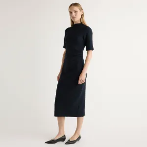 Invisible-Zip Evie Ribbed-Knit Jersey Dress