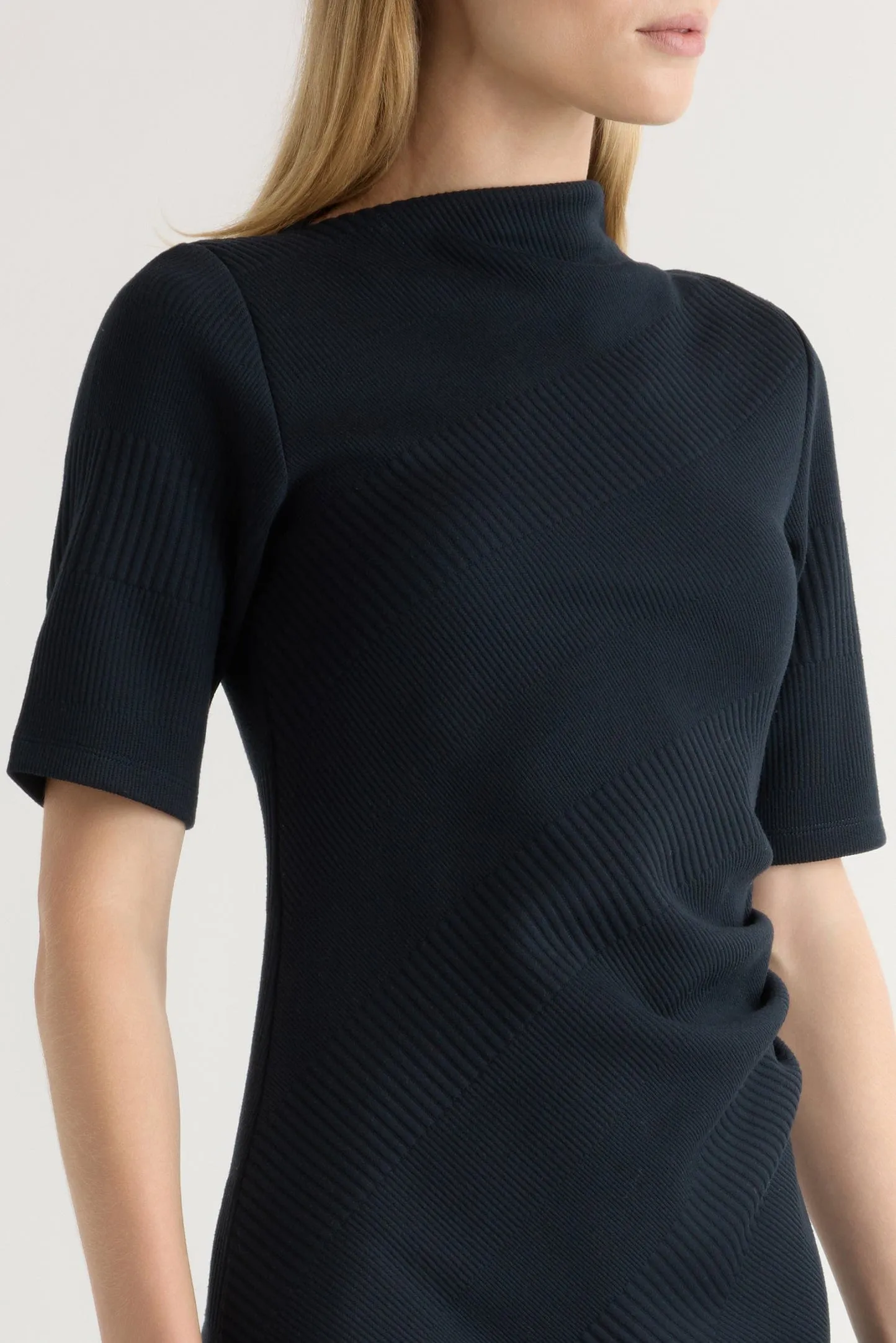 Wardrobe-Staple Evie Ribbed-Knit Jersey Dress