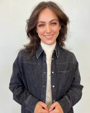 Simone Embellished Denim Shirt