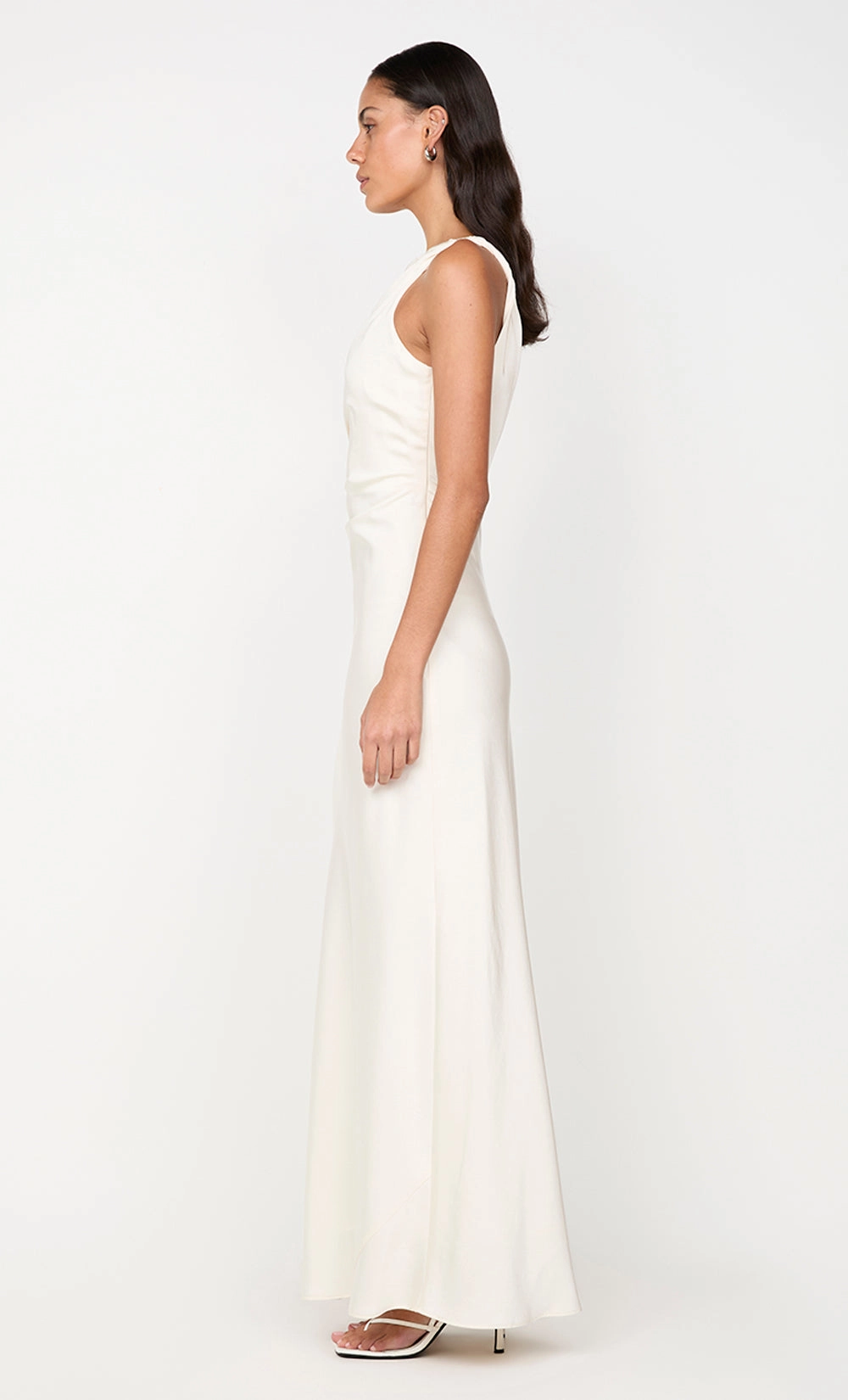 LUNETTA ASYM DRESS - CREAM Beadwork Thermal-Lined