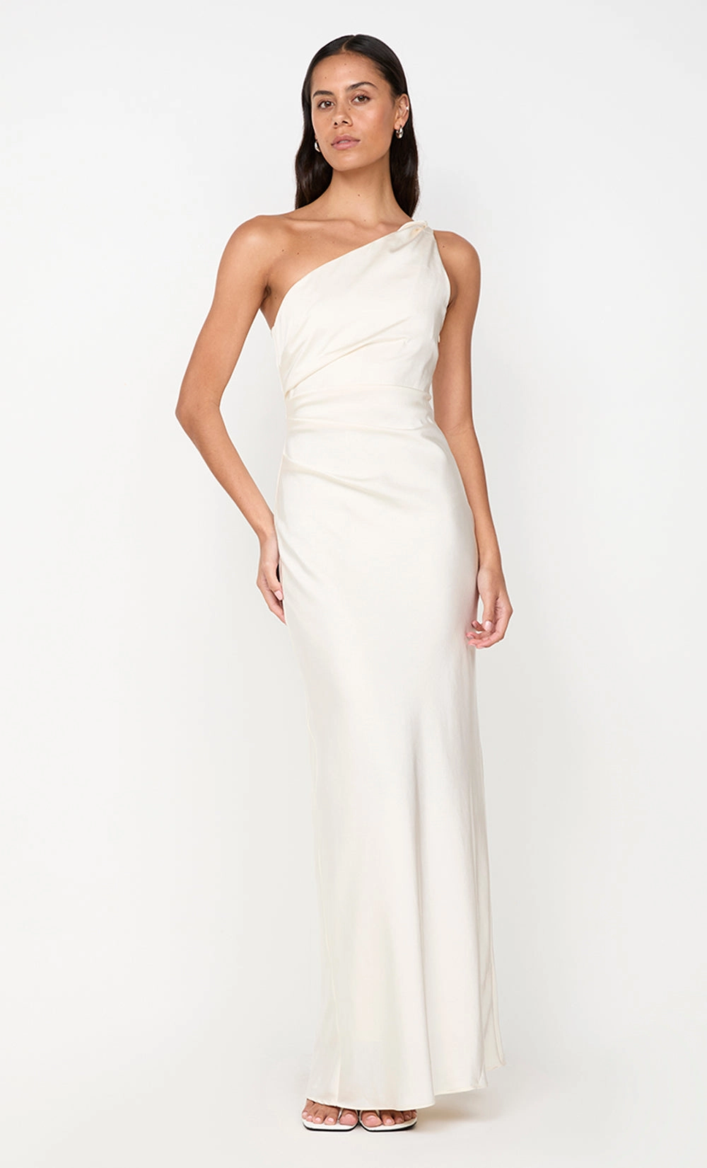 Fluid Shape Lightweight LUNETTA ASYM DRESS - CREAM