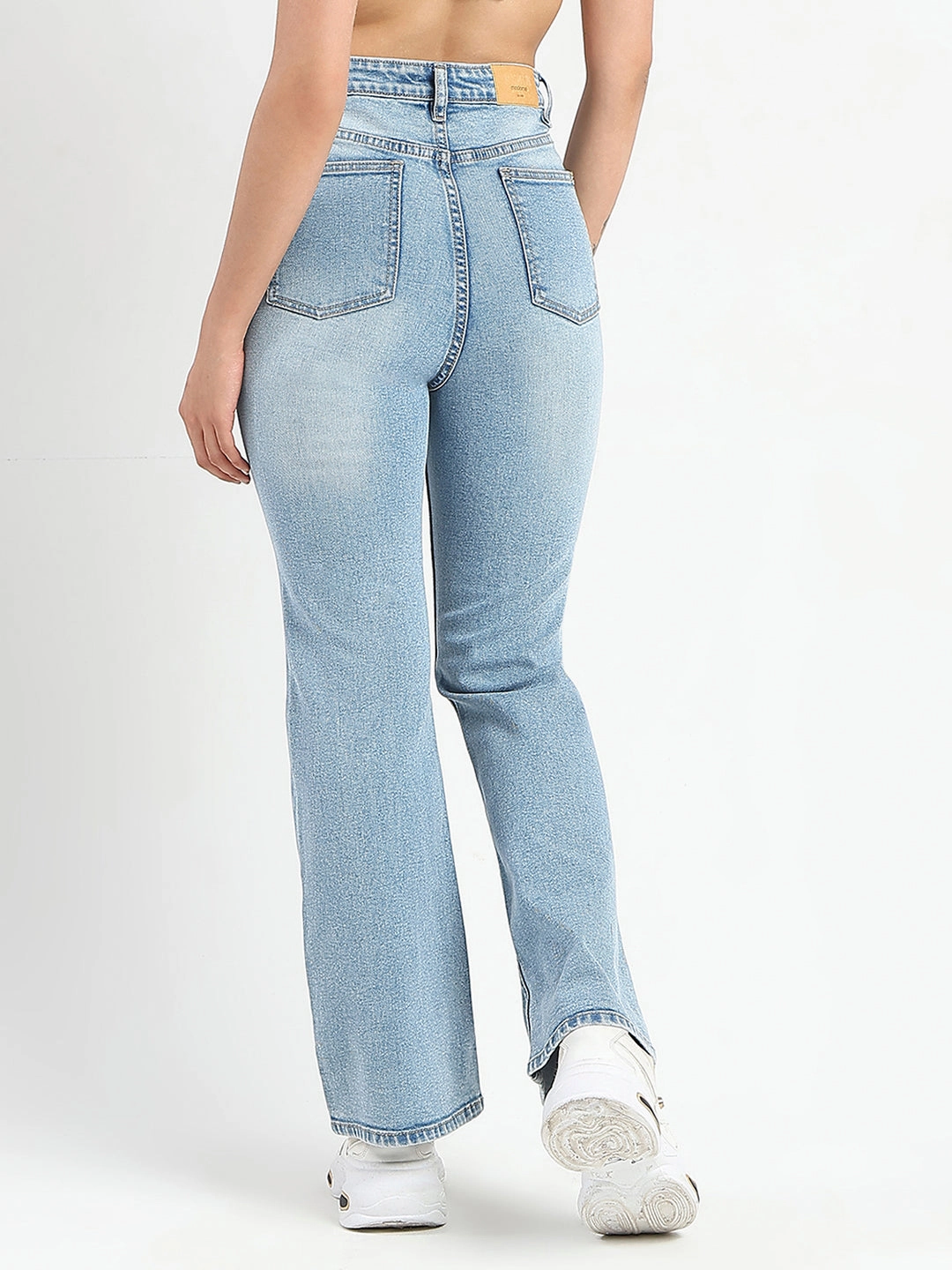 Smart Casual Everyday Ready Madame Stone Wash Light Blue Flared Jeans