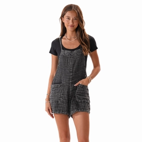 Vintage Black Boardwalk Romper LightweightMaterial