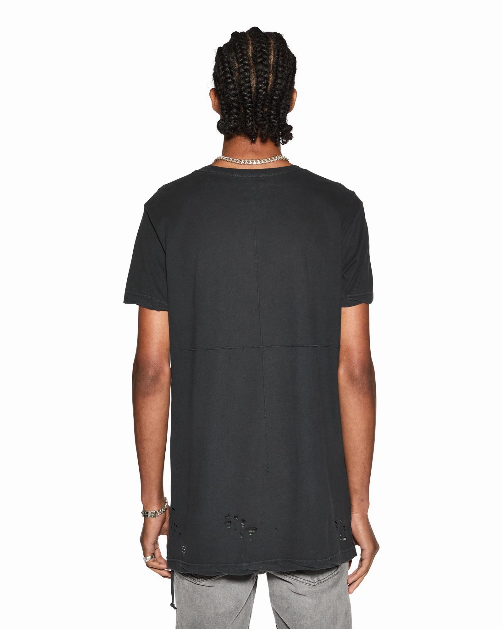 Breathable Cotton Fabric Bohemian SIOUX SS TEE BLACK