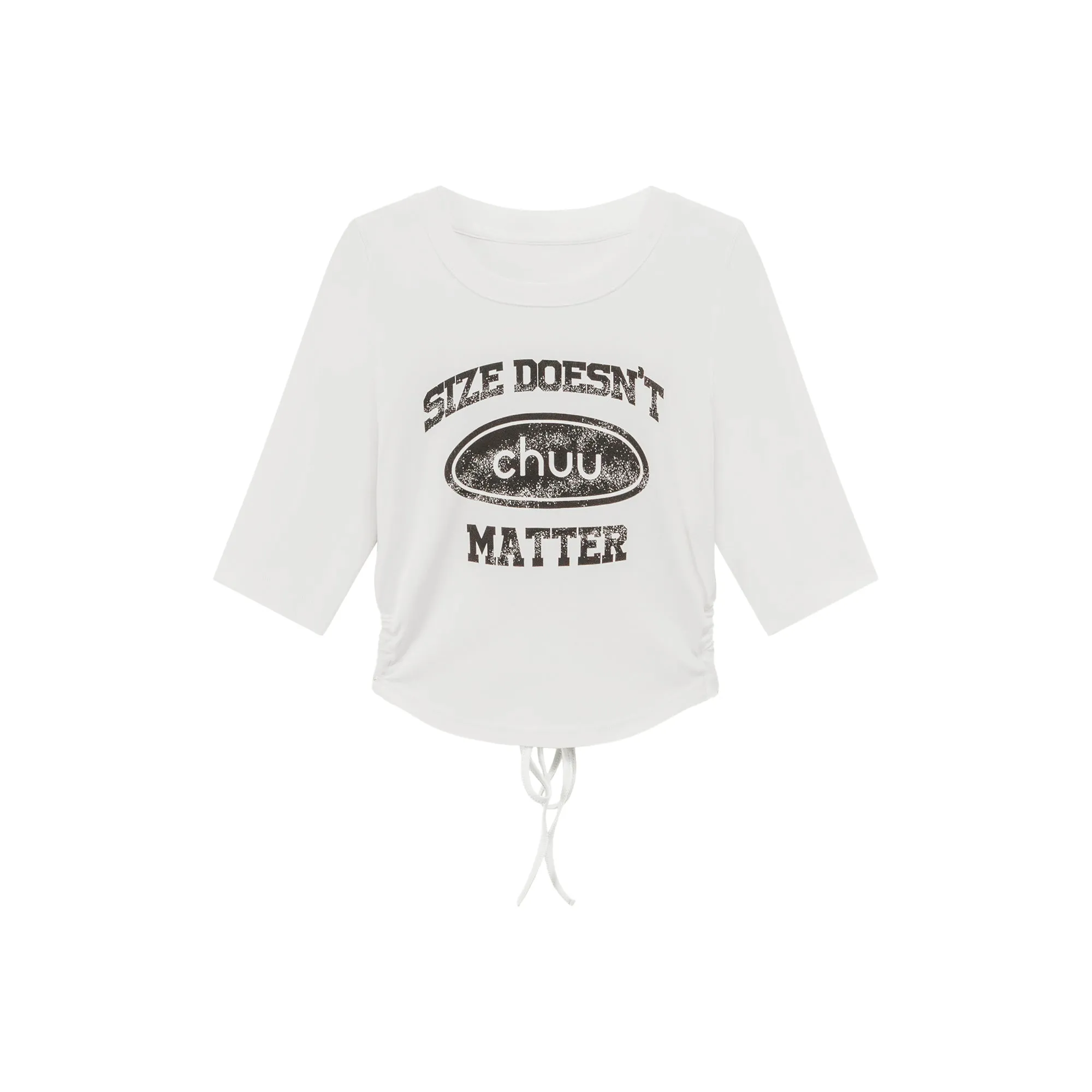 Size Doesnt Matter Back Cut Out Cropped T-Shirt