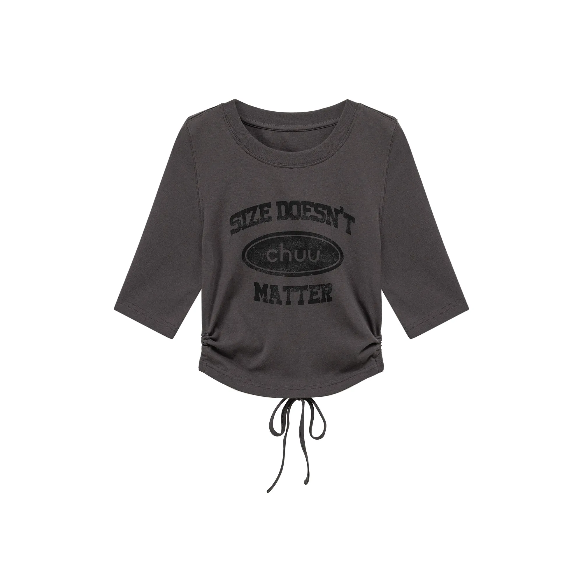 Size Doesnt Matter Back Cut Out Cropped T-Shirt