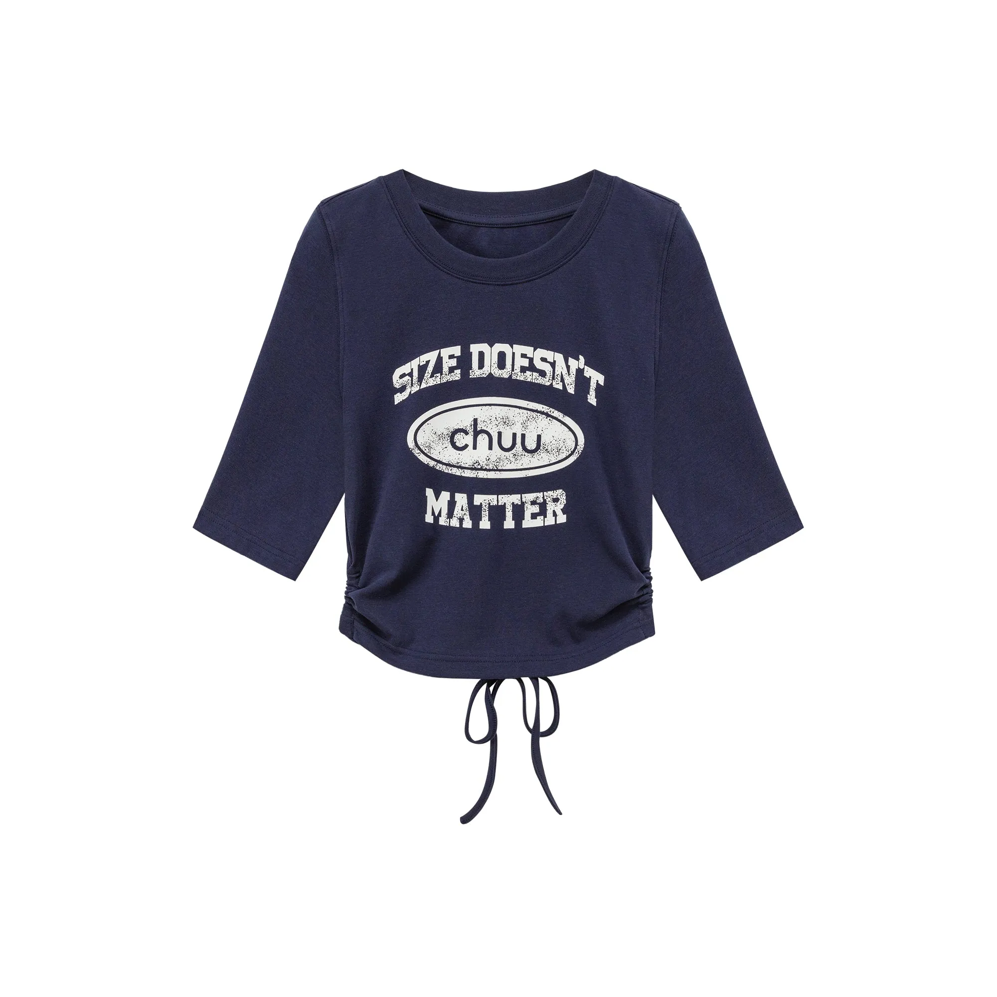 Size Doesnt Matter Back Cut Out Cropped T-Shirt