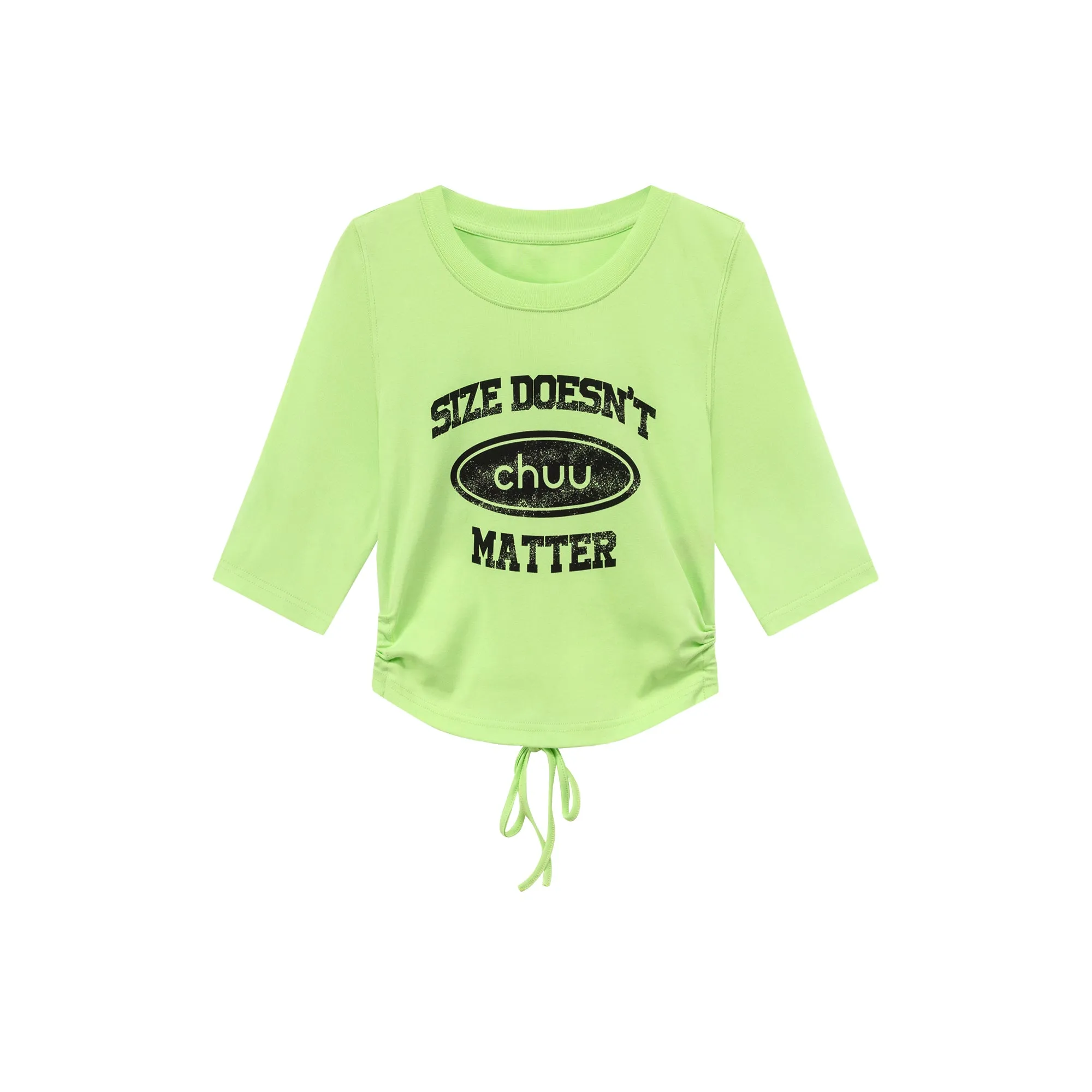 Size Doesnt Matter Back Cut Out Cropped T-Shirt