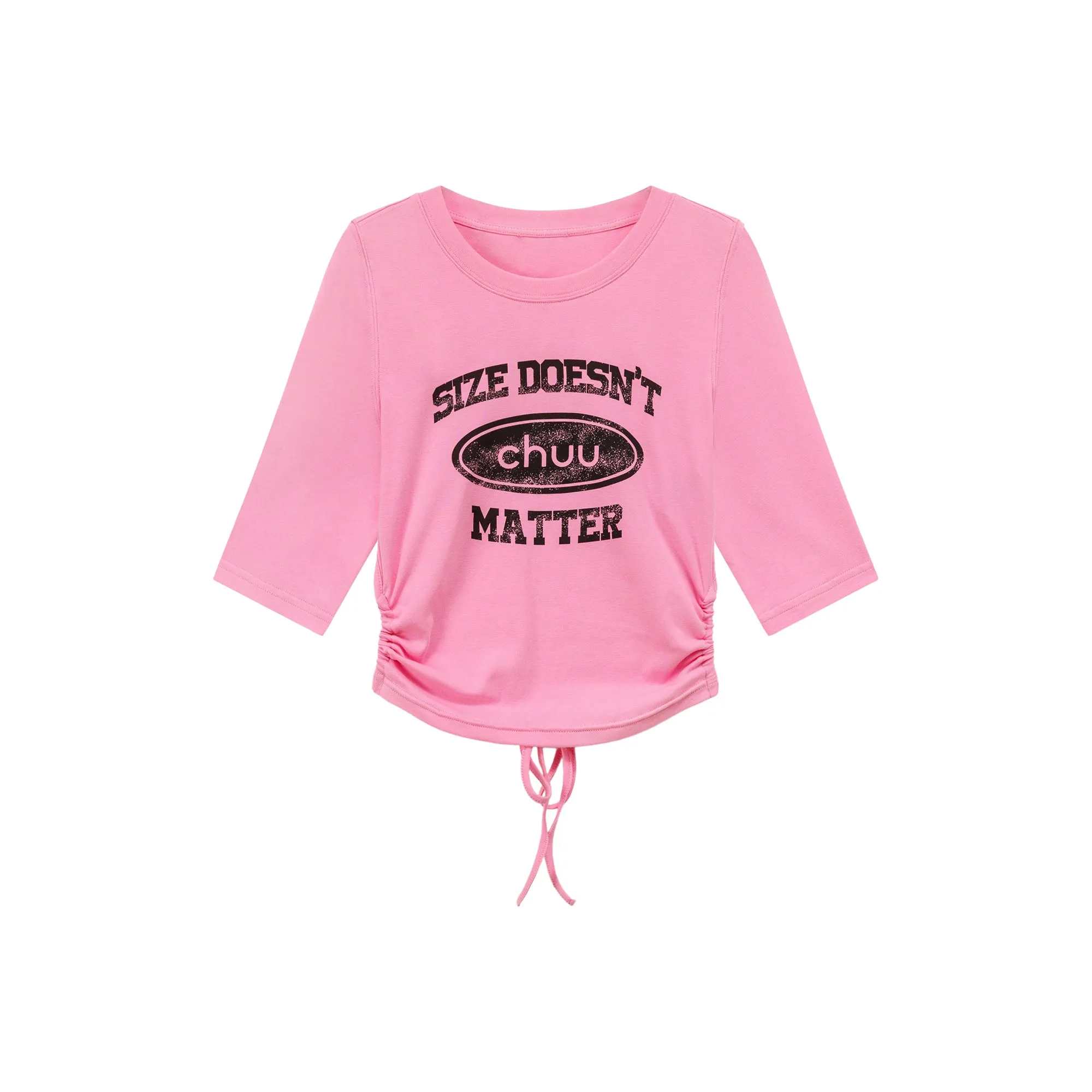 Size Doesnt Matter Back Cut Out Cropped T-Shirt