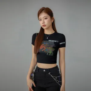 Size Doesnt Matter Beach Day Cropped T-Shirt