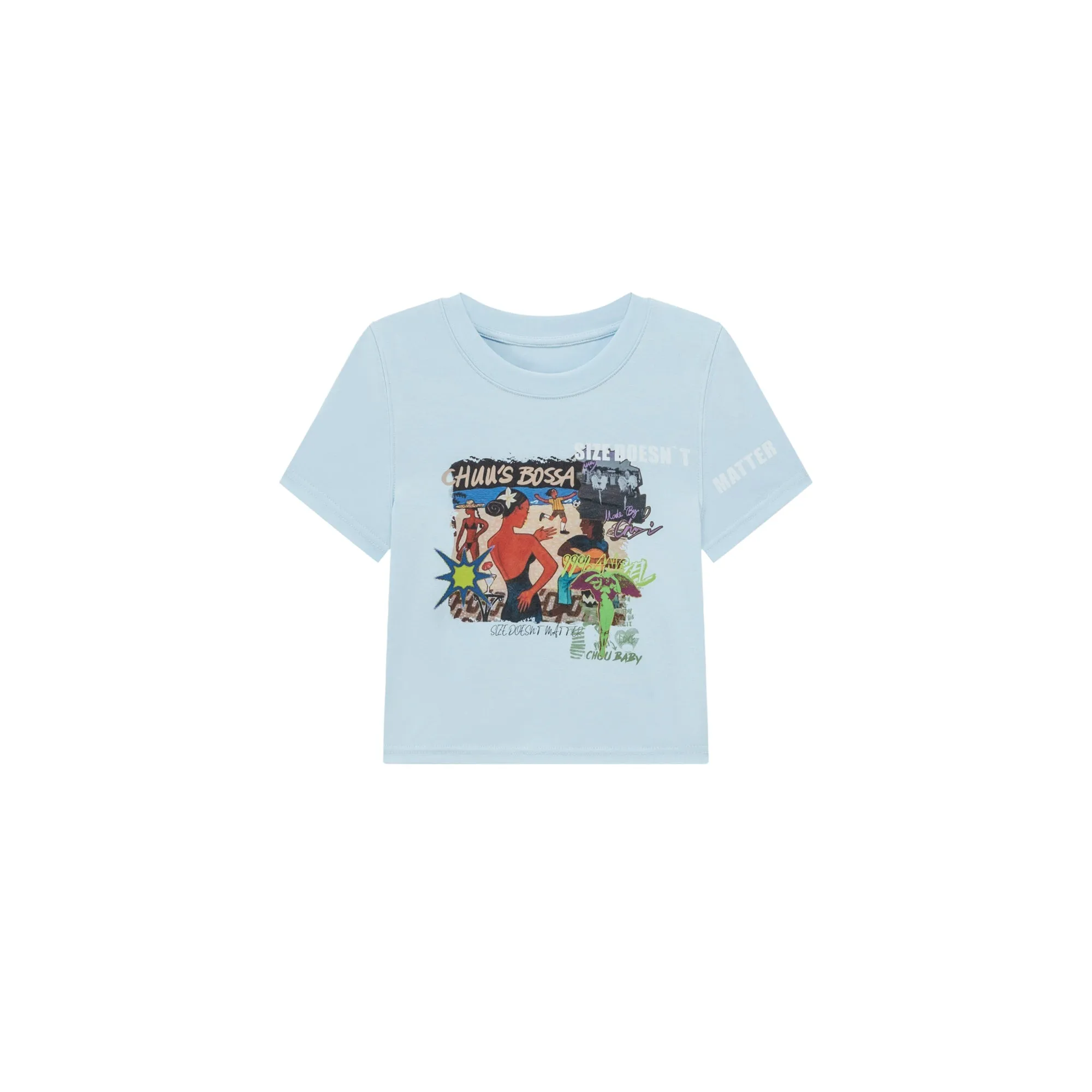 Size Doesnt Matter Beach Day Cropped T-Shirt