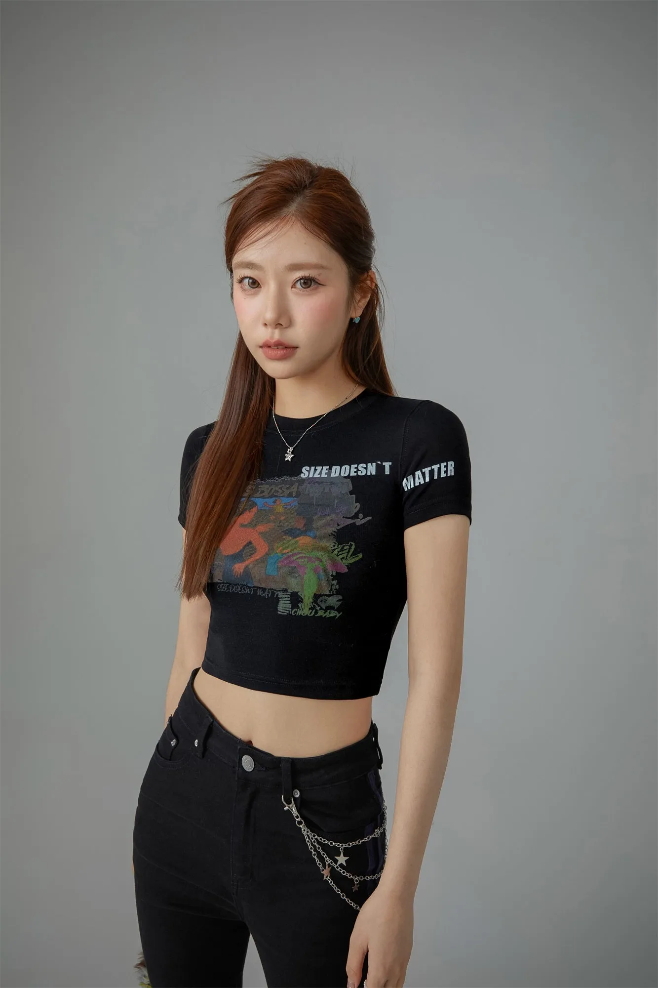 Size Doesnt Matter Beach Day Cropped T-Shirt