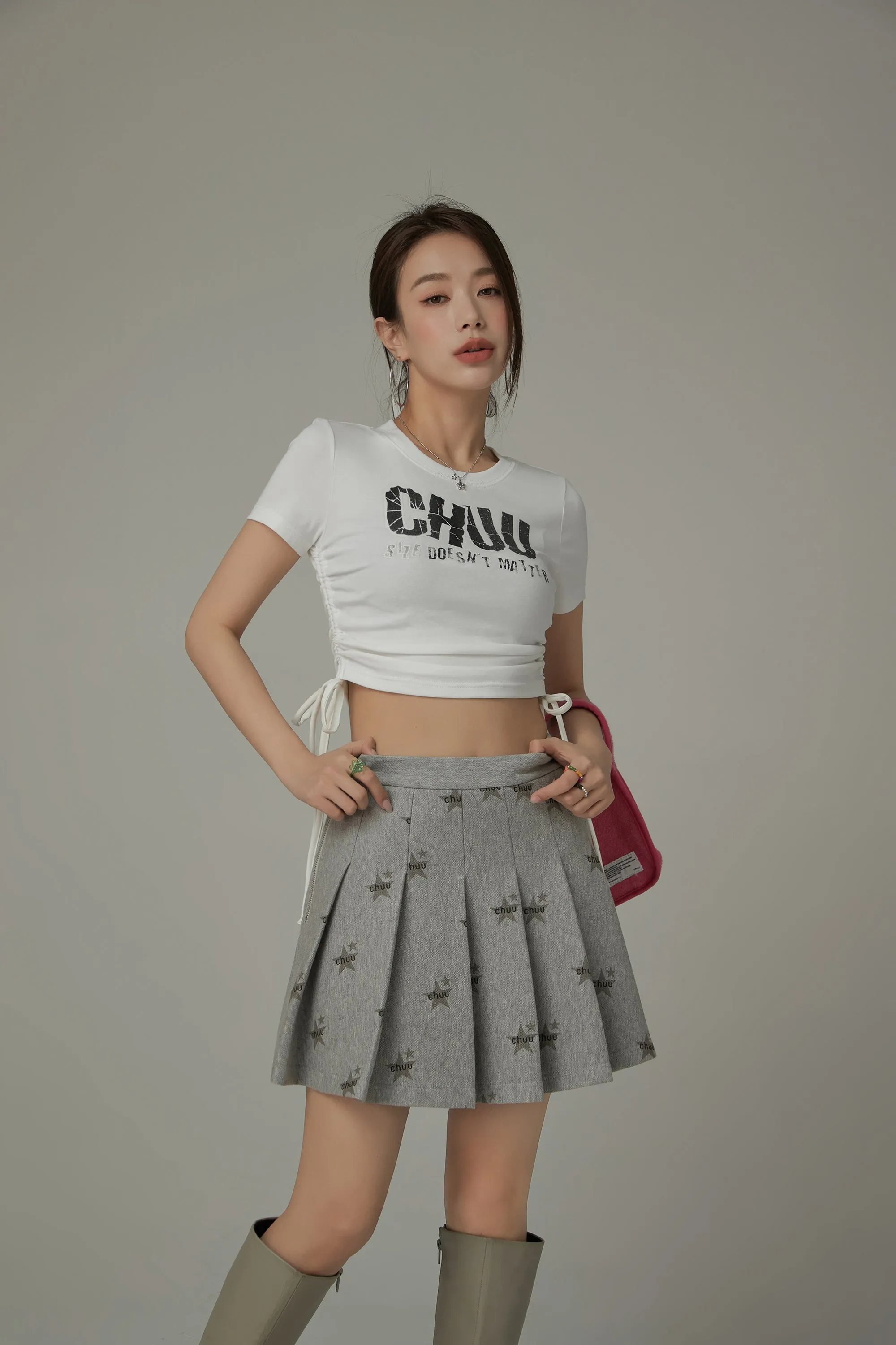 Size Doesnt Matter Side String Cropped T-Shirt
