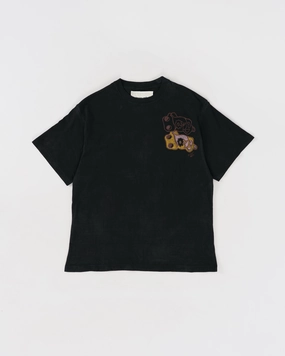 V-Neck Grateful Tee SS - Black Earth Trip Heart