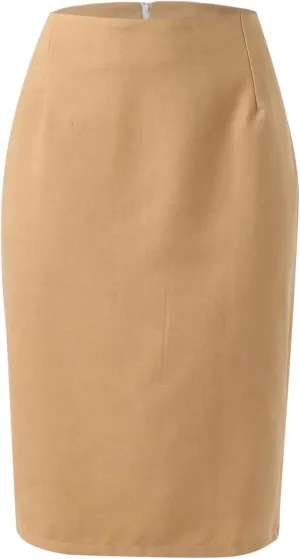 Skirts for Women Trendy Pencil Plaid Skirts for Women Fall Winter High Waisted Bodycon Knee Length Wool Midi