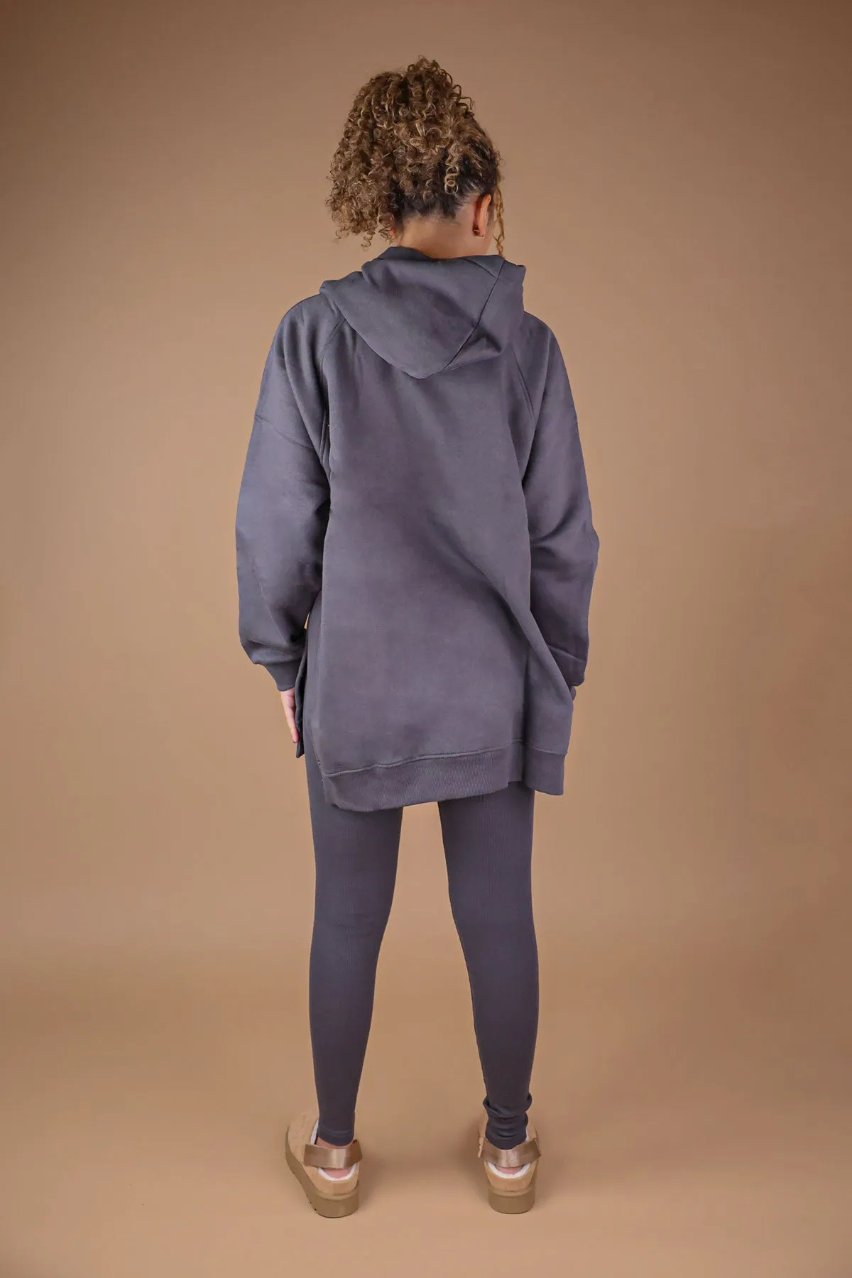 Slate Grey Oversized Hoodie and Leggings Set