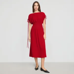 All Gender Workwear Comfort Ayumi Gathered-Shoulder Dress
