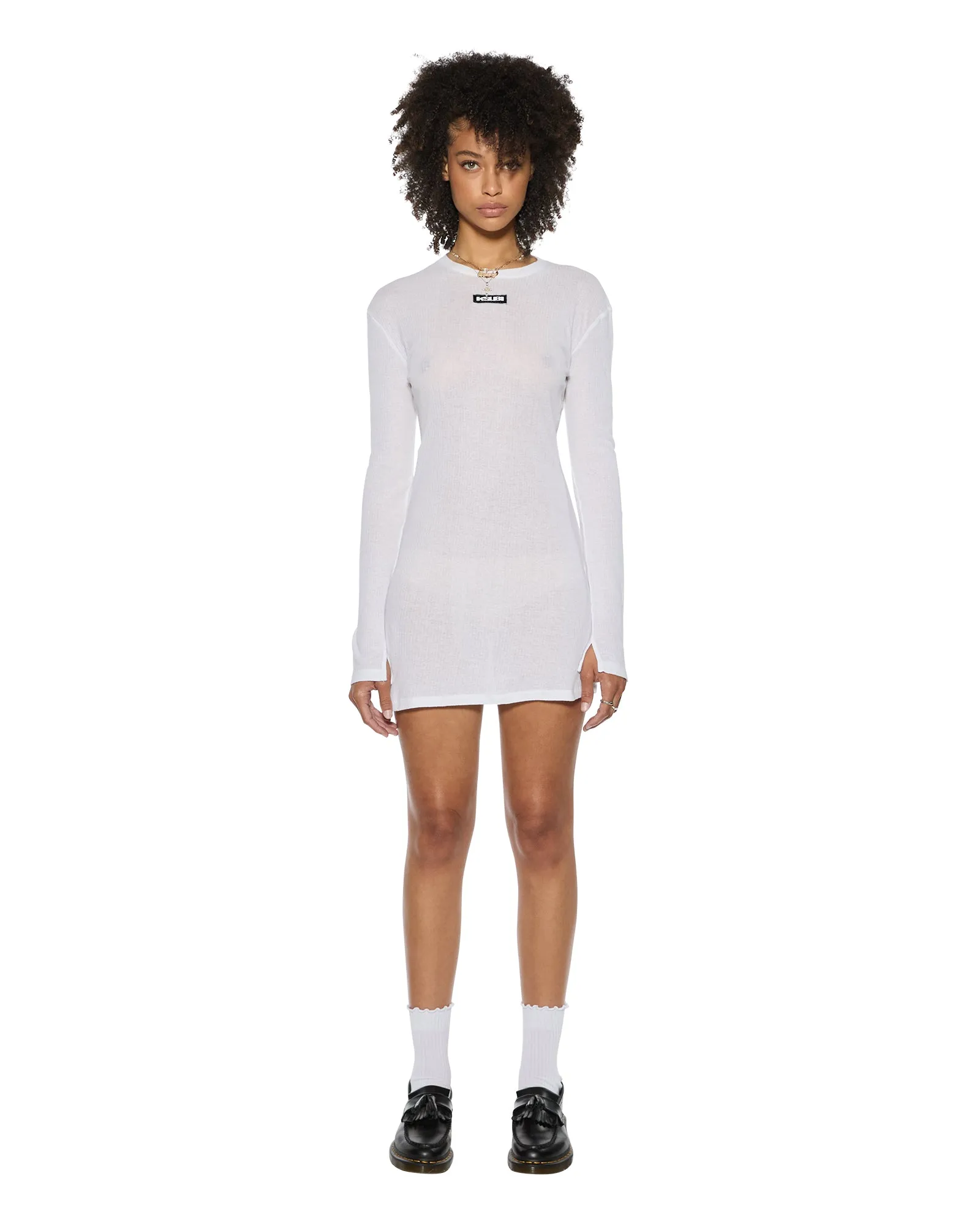 CRAWFORD LS MINI DRESS WHITE London Edge