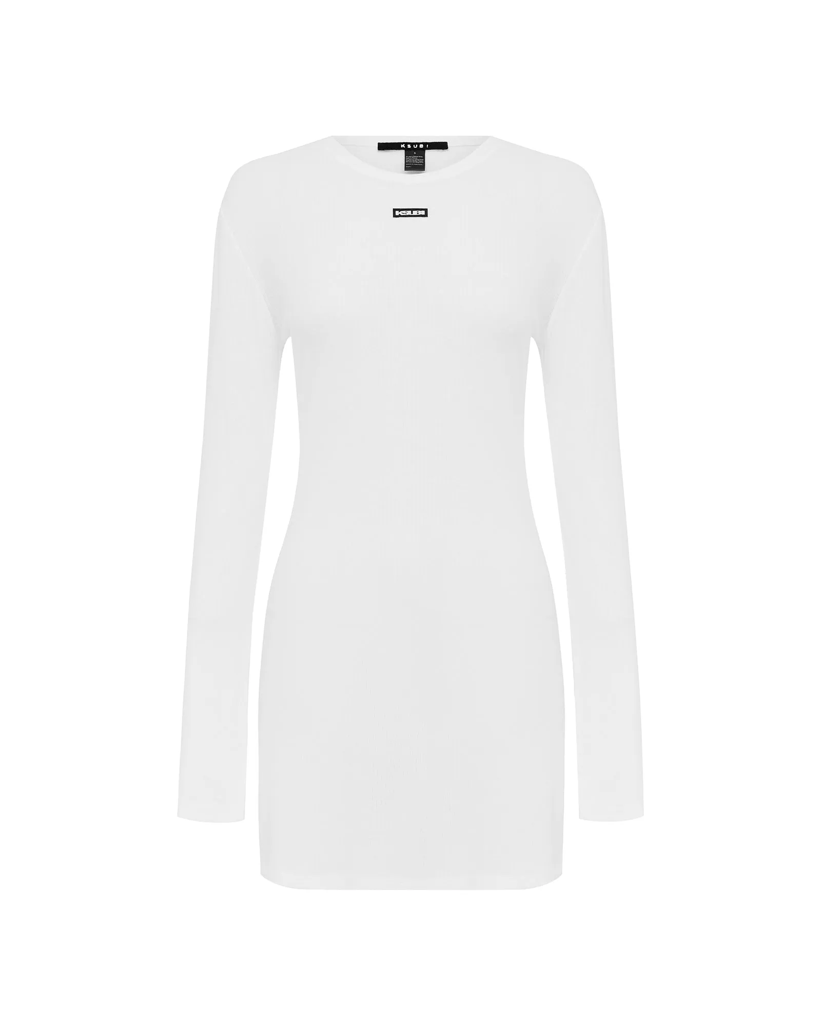 CRAWFORD LS MINI DRESS WHITE Machine-washable Silk Shine