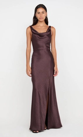 AUSTEN COWL NECK MAXI DRESS - DARK CHOCOLATE Daytime Look