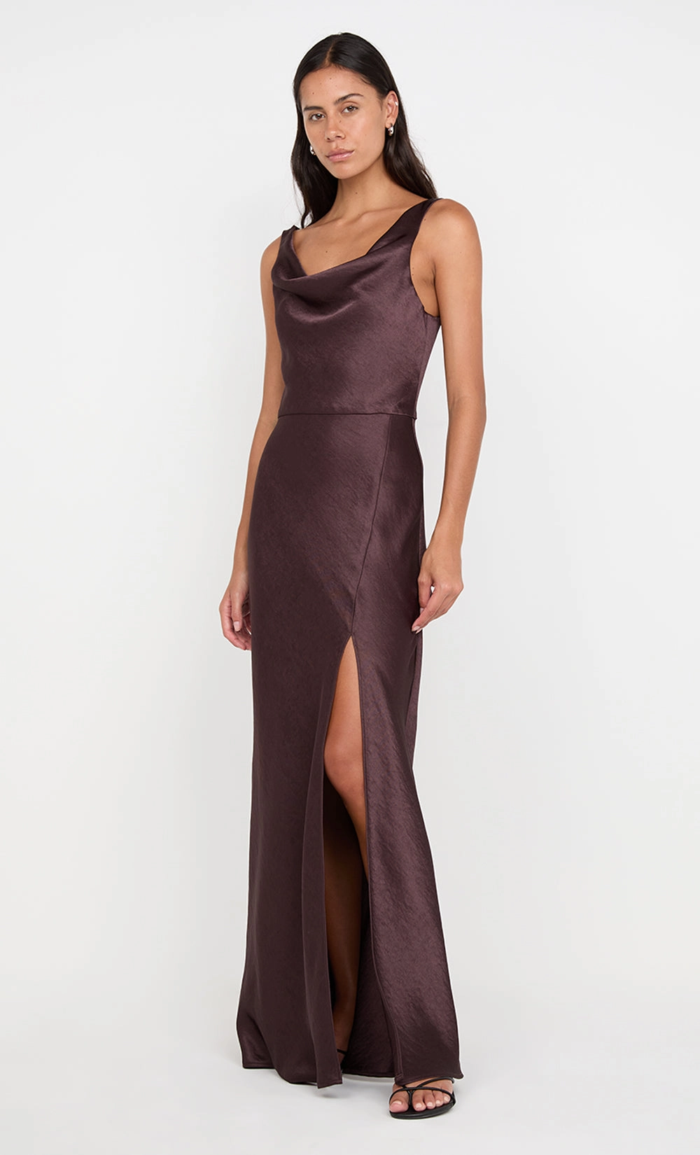 Stay Cool AUSTEN COWL NECK MAXI DRESS - DARK CHOCOLATE