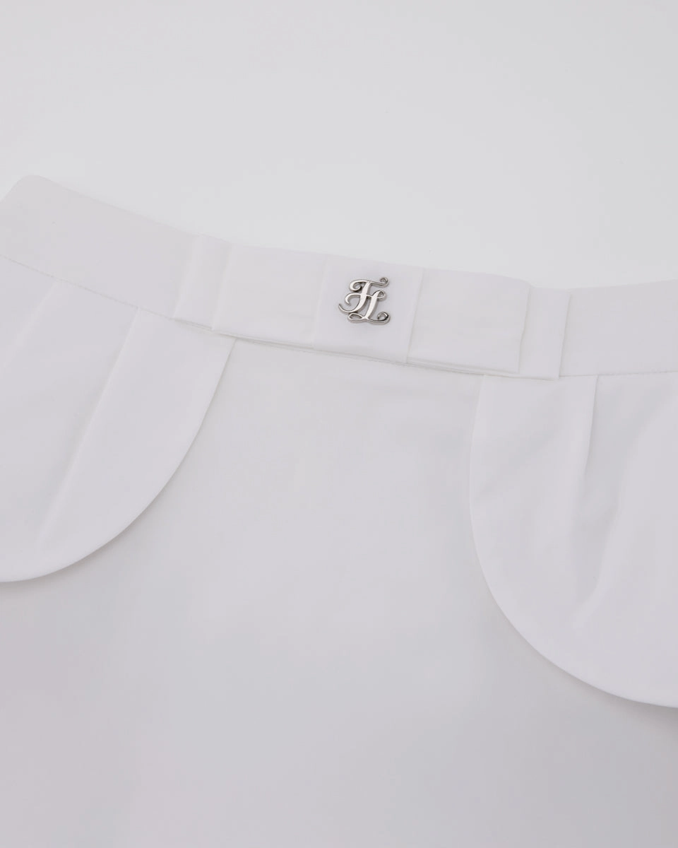 Subtle Mood High waist ribbon flap skirt - White