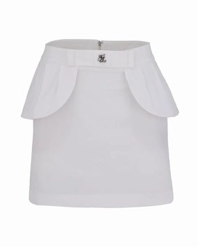 High waist ribbon flap skirt - White Daytime Look