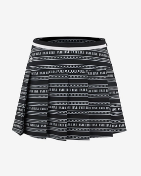 Shopping Trip Button Fastenings Logo pattern printed pleated skirt - Black