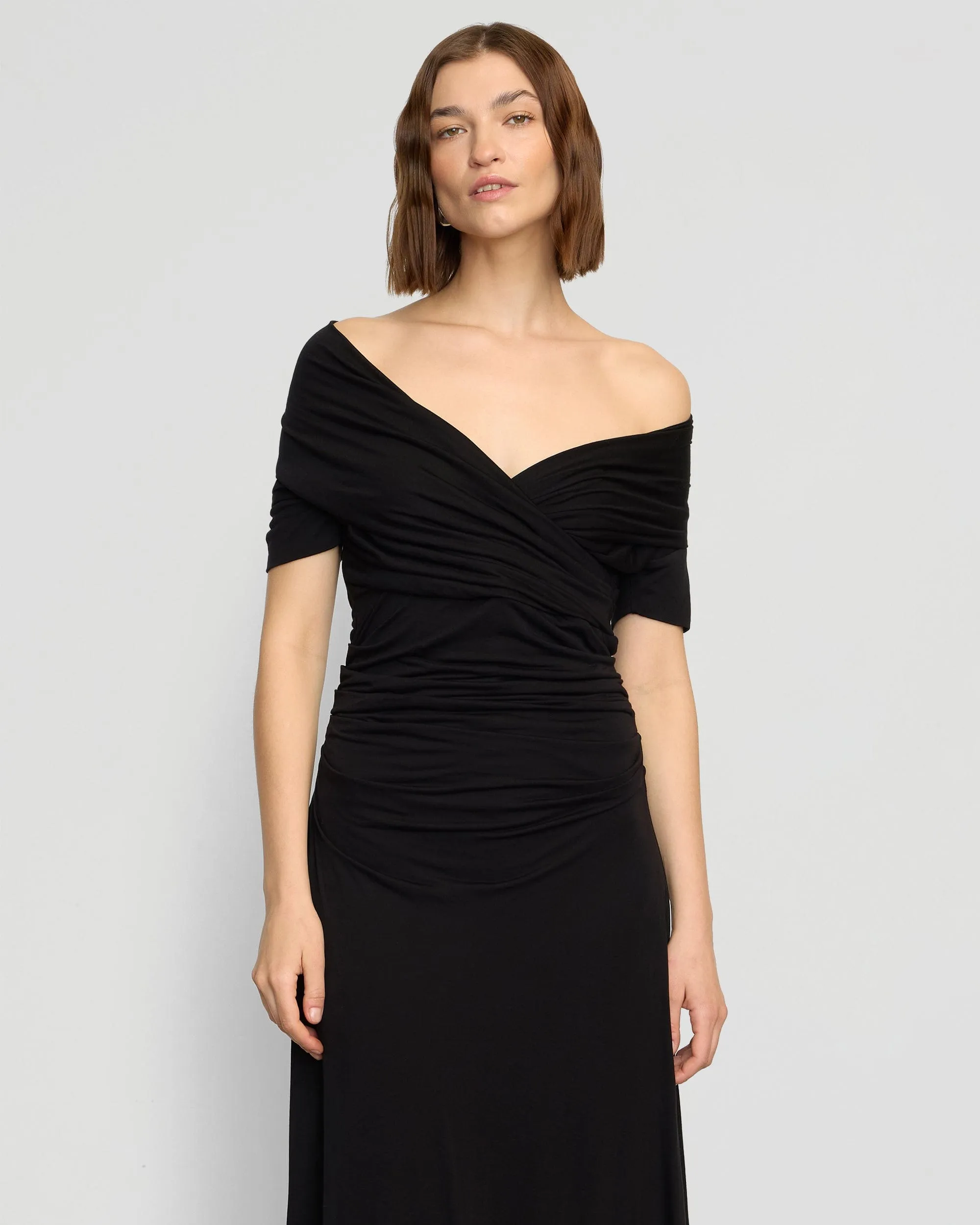 Thilda Ruched Off-Shoulder Dress Weekend Casual Grace Flow