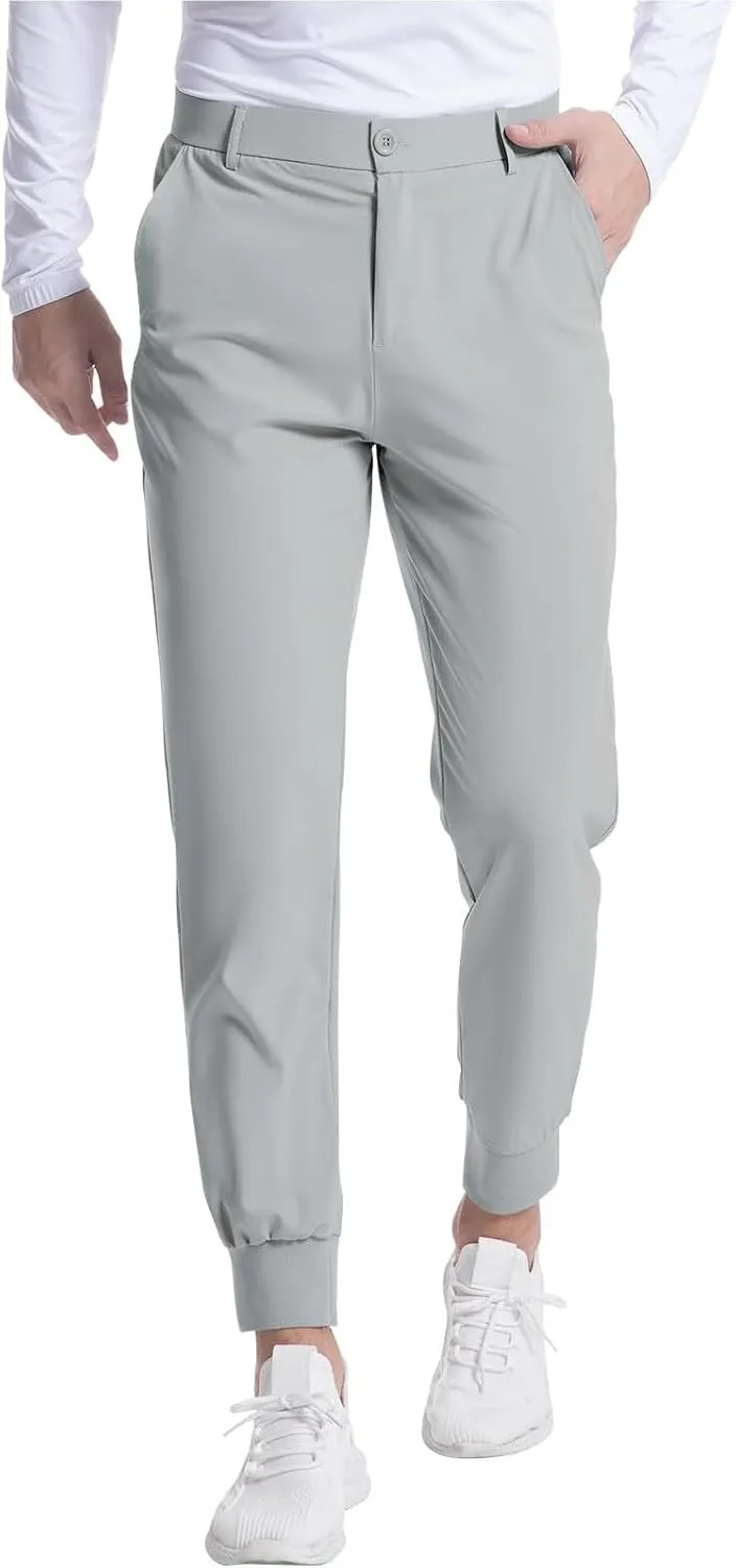 Slim Fit Dress Pants for Men Lightweight Slim Fit Ultra 4-Ways Stretch Sweatpants with Pockets for Dress Work Casual