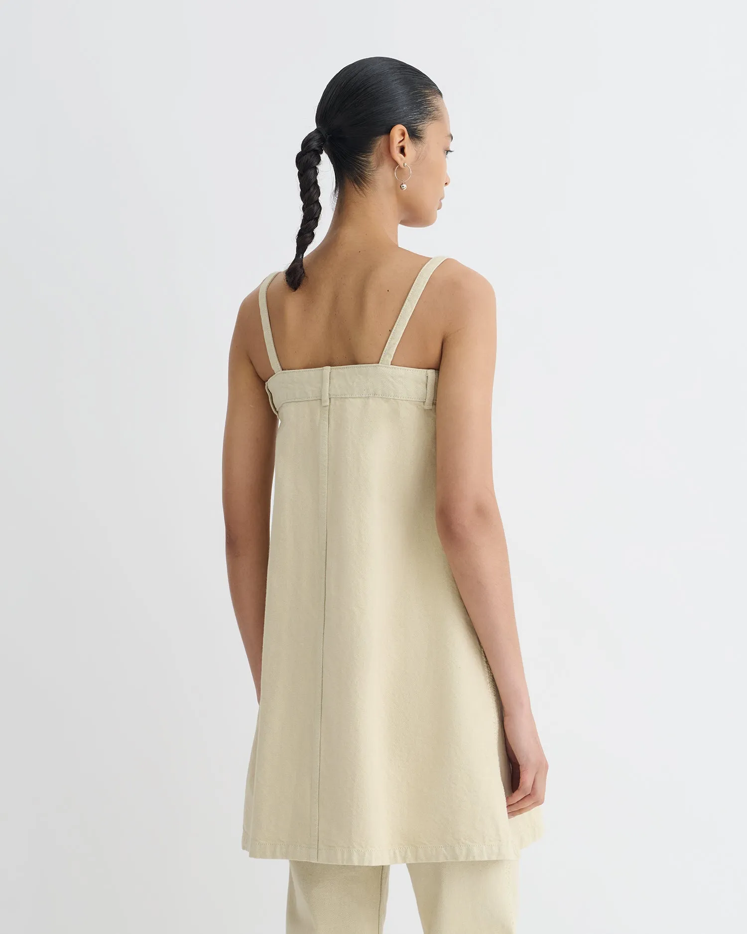 Lidwina - Denim Mini Dress - Beige Classic Wear Slim