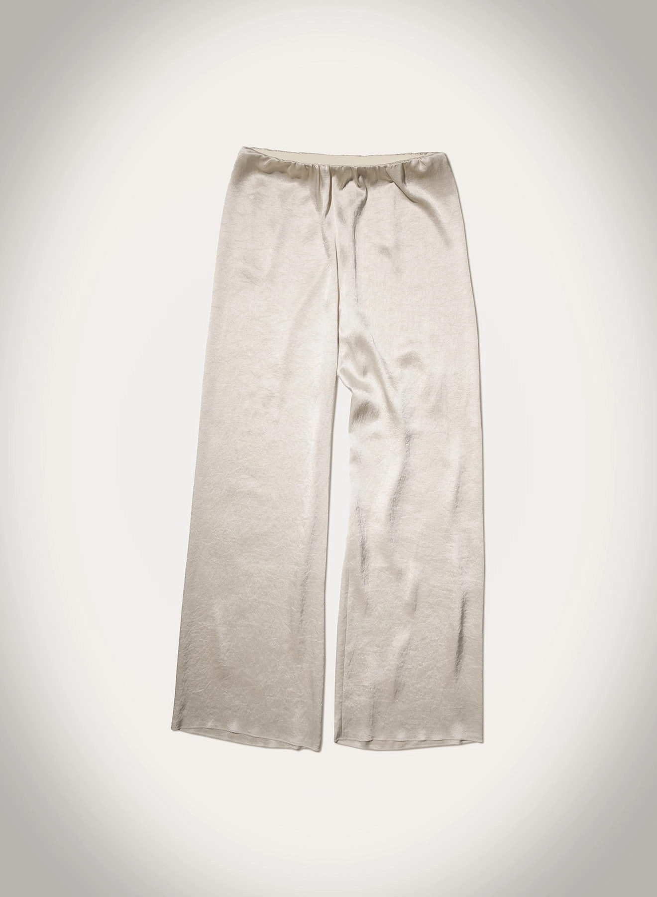 Brenda - Washed Satin Pants - Ecru Stain Resistant Breathable Waistband