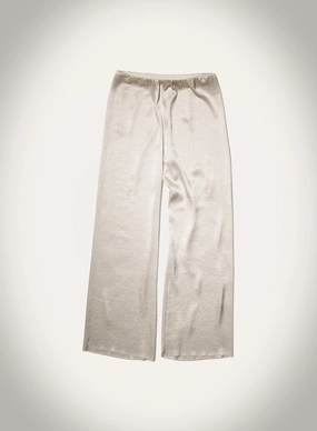 Brenda - Washed Satin Pants - Ecru Stain Resistant Breathable Waistband