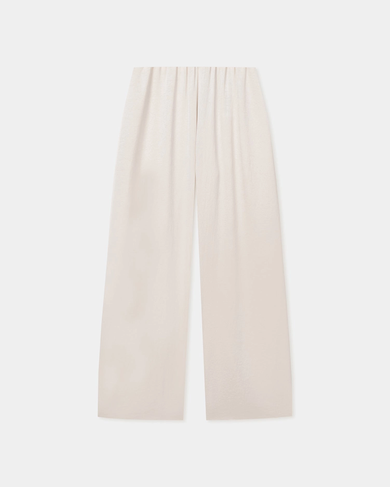 Brenda - Washed Satin Pants - Ecru Easy Motion ReflectiveTrim